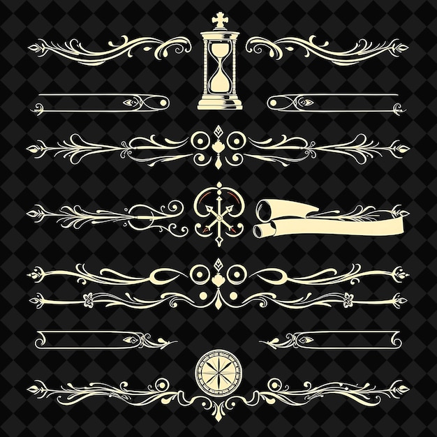 PSD a set of decorative elements for the design of the word stylish