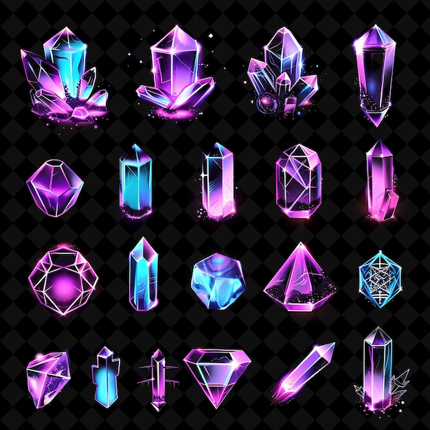 PSD a set of different gems including diamond and gems