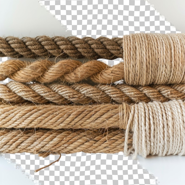 PSD a set of different ropes and a cross on a white background