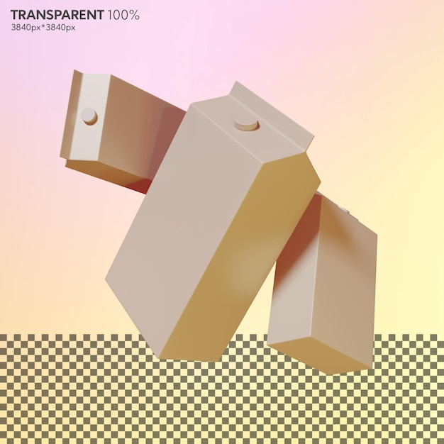PSD a set of flying 3d milk box