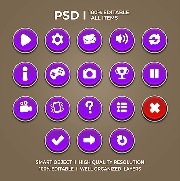 PSD set of game ui game ui set game ui button game button game ui psd game ui template game icon