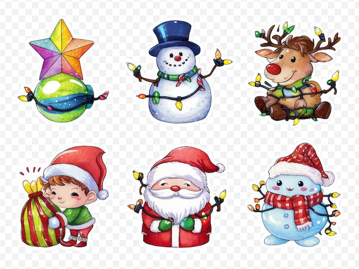 PSD a set of images including snowmen snowman and snowman