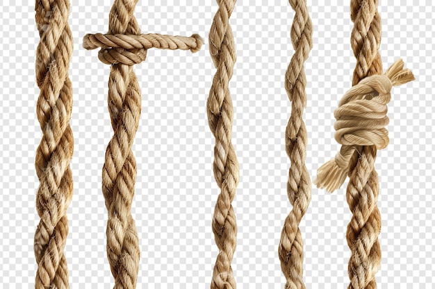 PSD set of rope isolated on transparent background