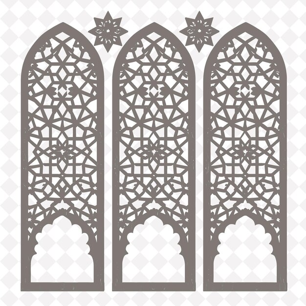 PSD a set of windows with a pattern of arches and a design that saysgothicon it