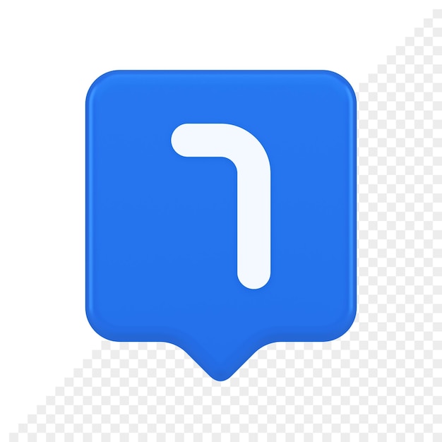 PSD seven number blue button accounting financial service web application panel 3d speech bubble icon