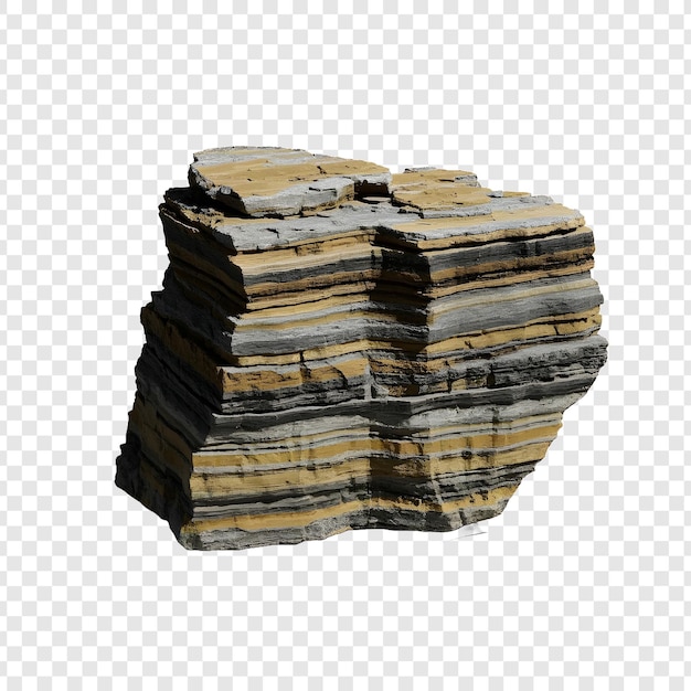 PSD shale layer isolated on transparent background