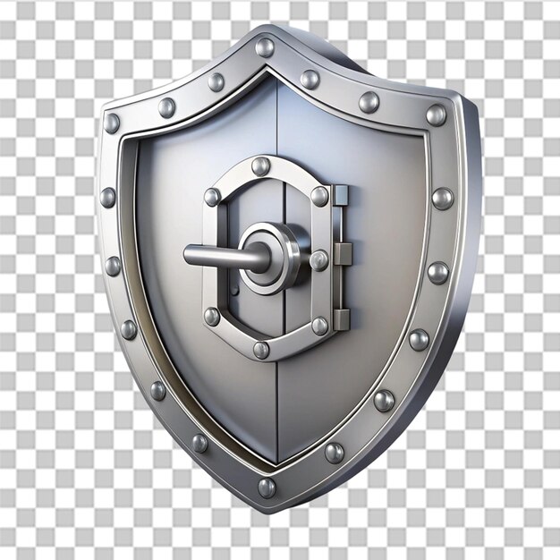 PSD shield secure safe isolated on transparent background