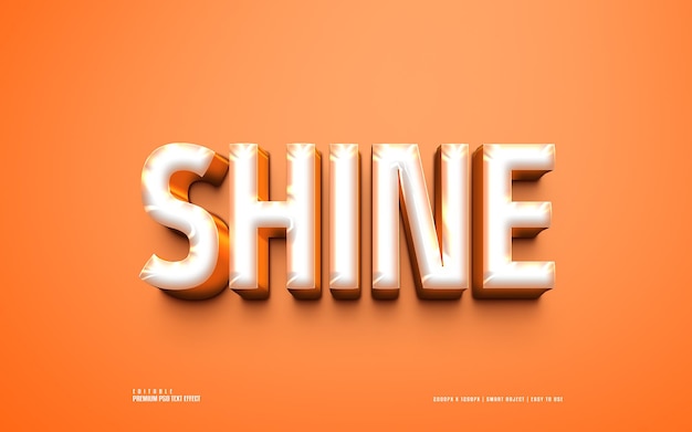 PSD shine premium 3d psd text effect