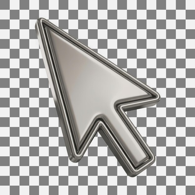 PSD shiny 3d metallic cursor arrow pointer icon