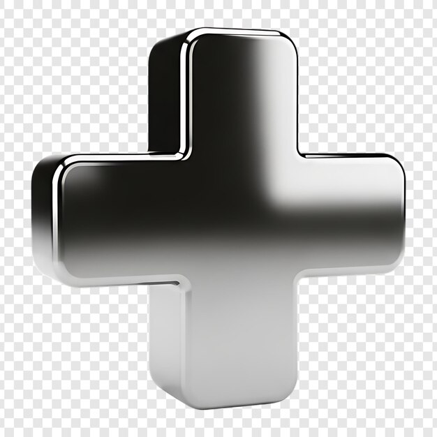 PSD shiny chrome 3d plus sign symbol