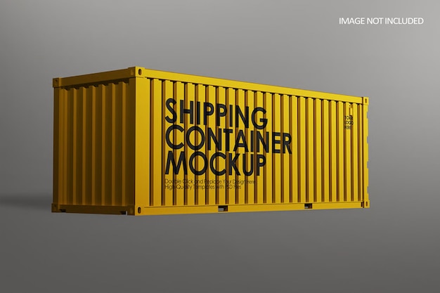 PSD shipping container mockup in yellow