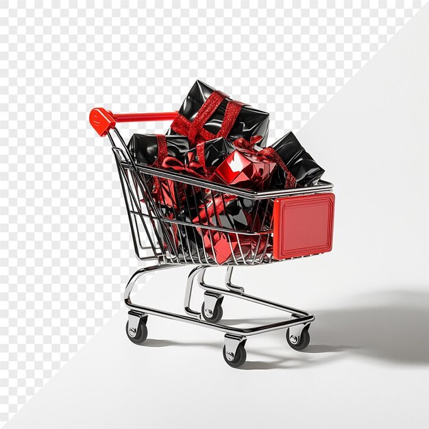 PSD a shopping cart with candy inside of it
