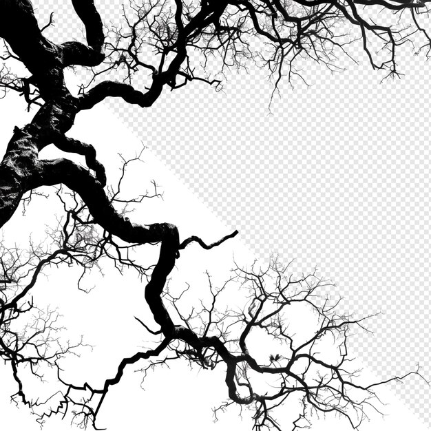 PSD silhouette of bare tree branches
