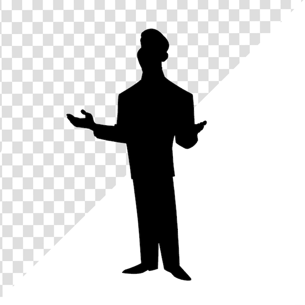 PSD a silhouette of a cartoon man