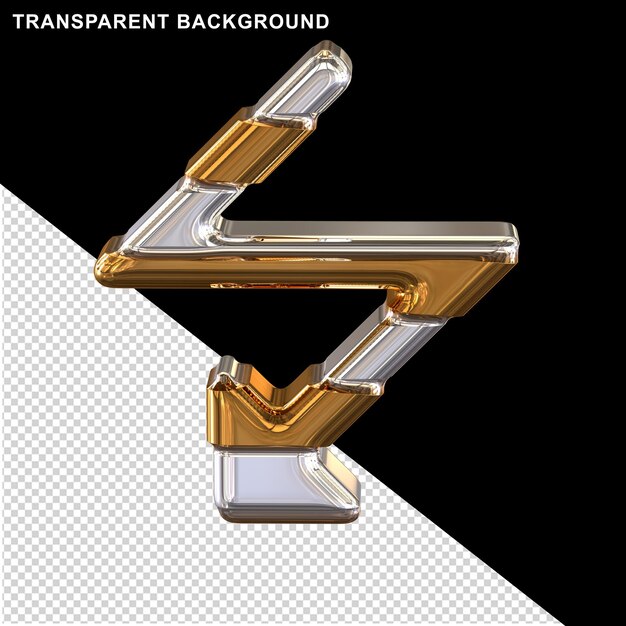 PSD silver arrow with thin gold horizontal straps