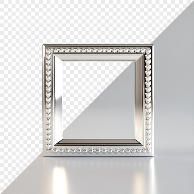 PSD a silver frame with a silver frame on a white background