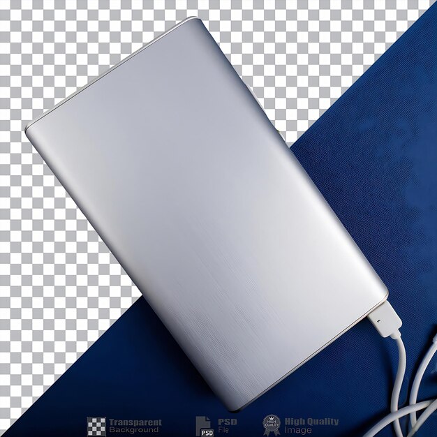 PSD silver portable charger isolated
