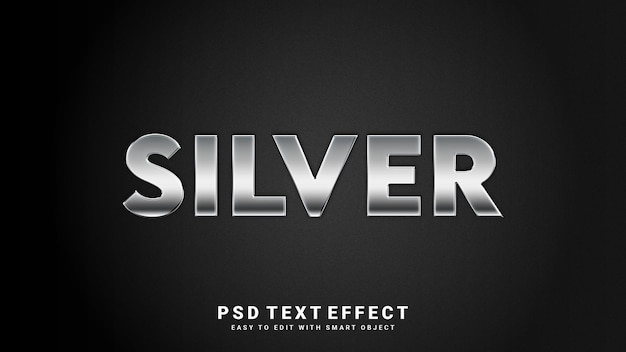 PSD silver text effect