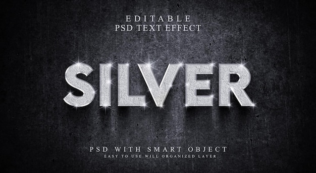PSD silver text effect