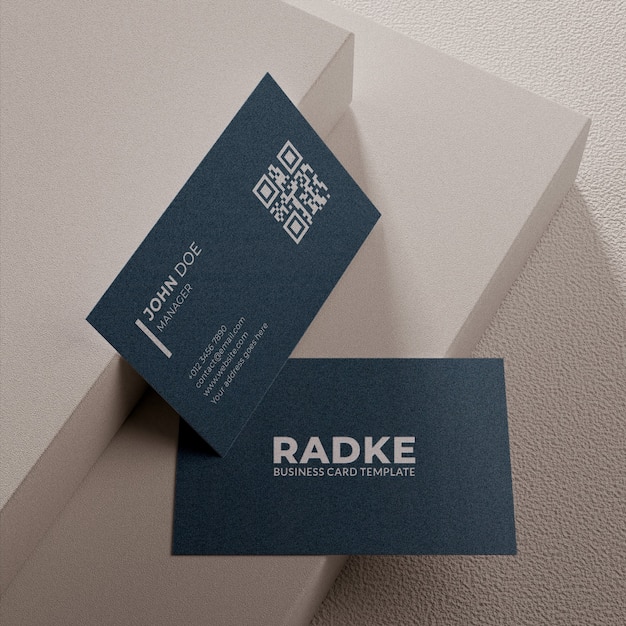 PSD simple business card mockup with textured design