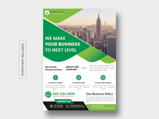 PSD simple business flyer template design