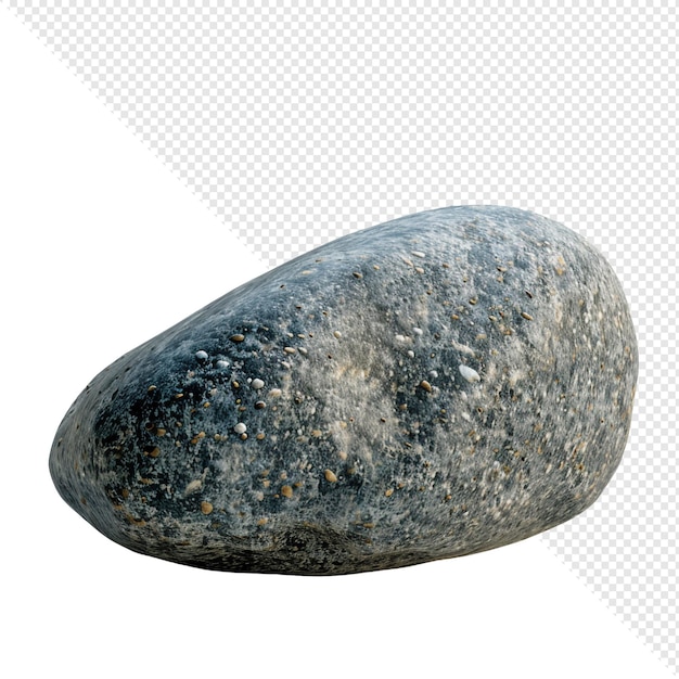 PSD single grey rock isolated on white background