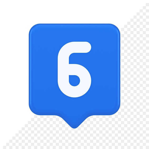 PSD six blue button number calculator finance counting user interface keyboard panel 3d speech bubble icon