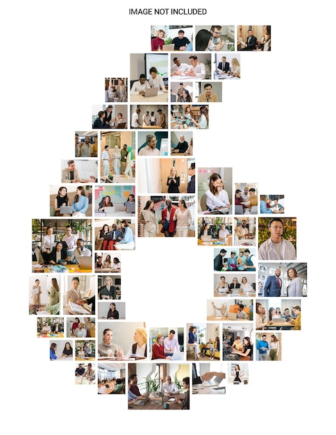 PSD six collage grid and photo collage effect mockup