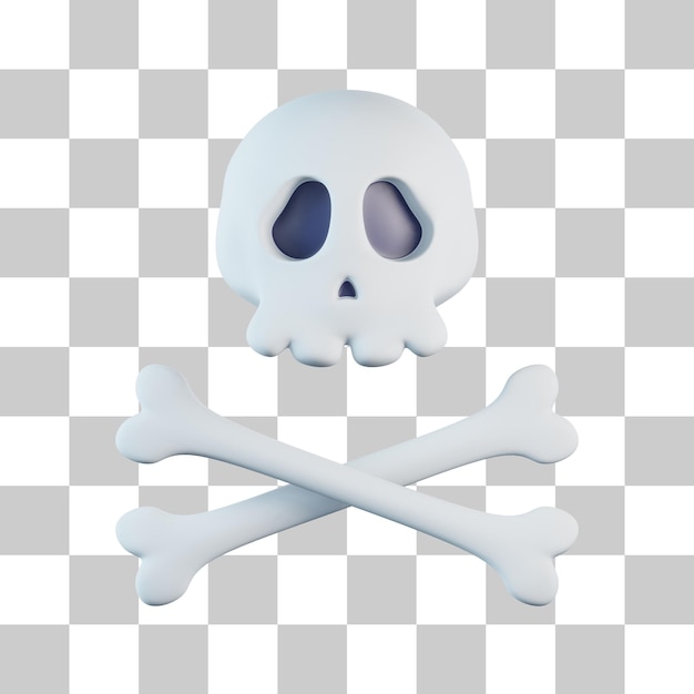 PSD skull crossbones 3d icon