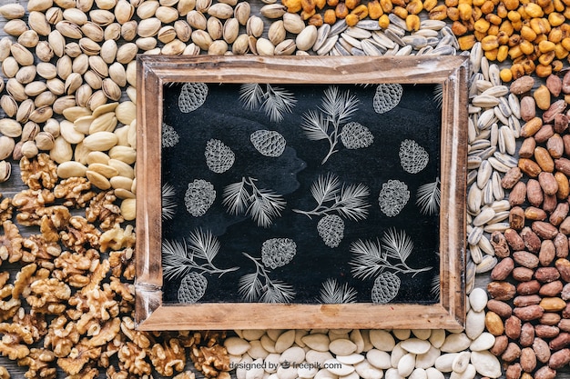 PSD slate mockup on nuts