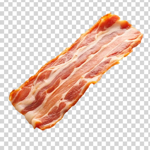 PSD slice of bacon isolated on transparent background