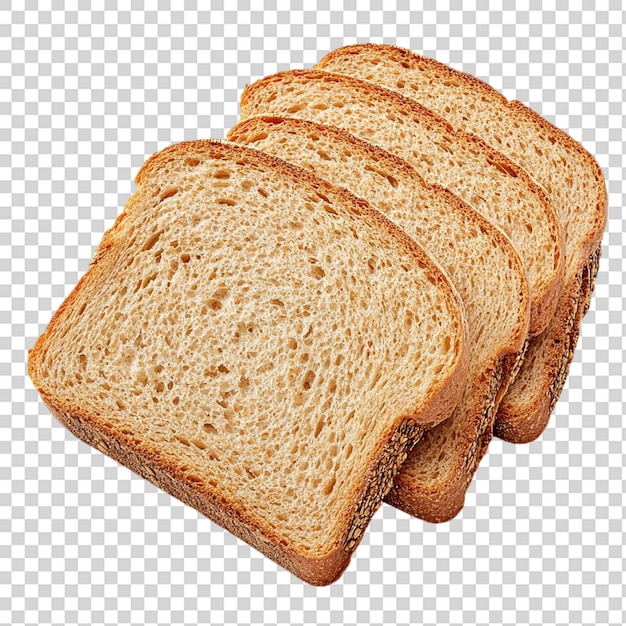 PSD slice grain bread isolated on transparent background
