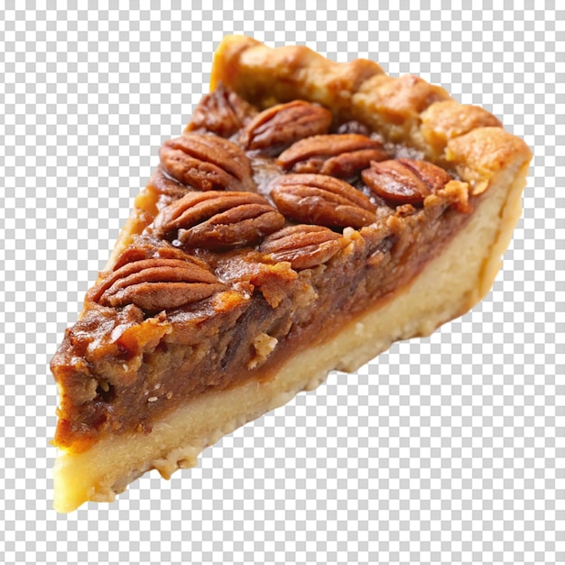 PSD slice of pecan pie isolated white background