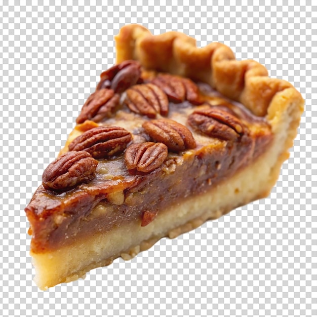 PSD slice of pecan pie isolated white background