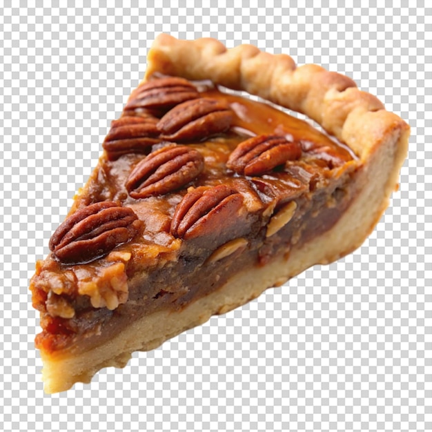 PSD slice of pecan pie isolated white background
