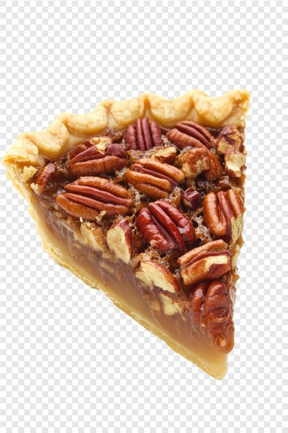 PSD a slice of pecan pie with nuts on a transparent background