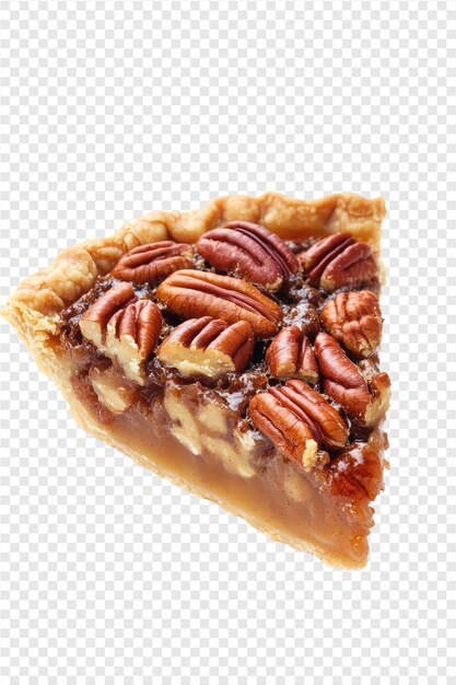 PSD a slice of pie with nuts and almonds on a transparent background