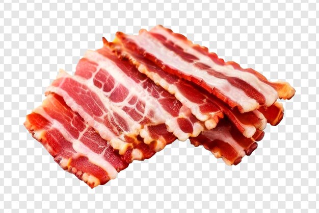 PSD slices of bacon isolated on transparent background