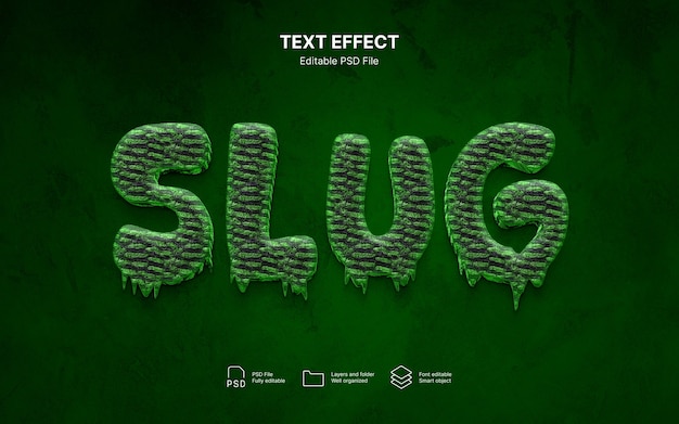 PSD slug text effect