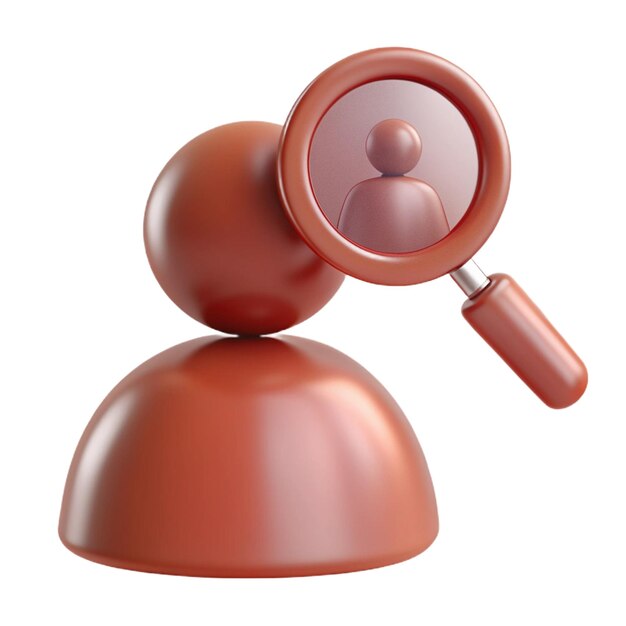 PSD a small red object with a magnifying glass on it