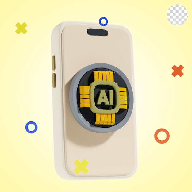 PSD smart phone 3d icon and illustration