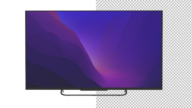 smart tv front view without shadow 3d render