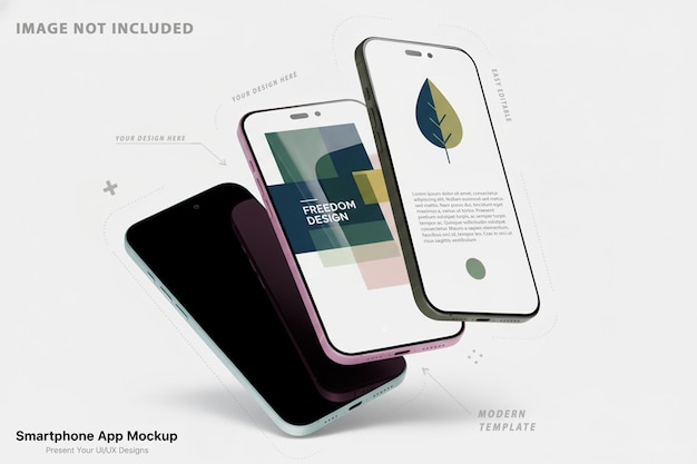 PSD smartphone app mockup for uiux presentation