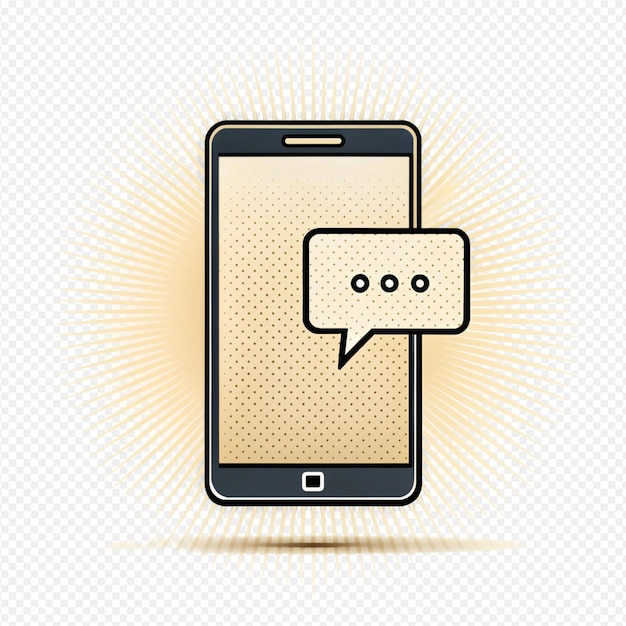 PSD a smartphone with a speech bubble coming