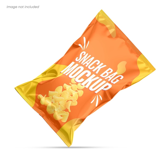 PSD snacks pouch mockup for potato chips packaging bag mockup