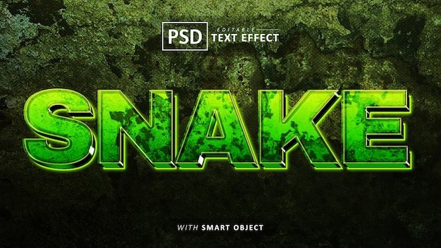 PSD snake 3d text effect editable