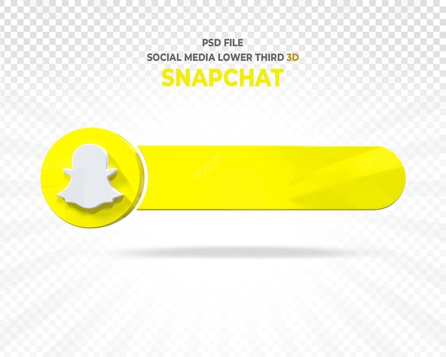 PSD snapchat social media logos lower third banner 3d render