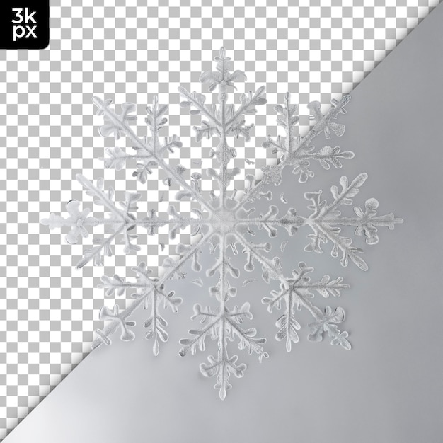 PSD snowflake decoration isolated on transparent background