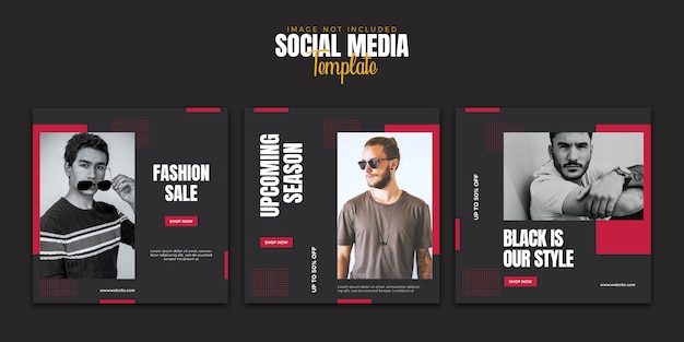 PSD social media square post template