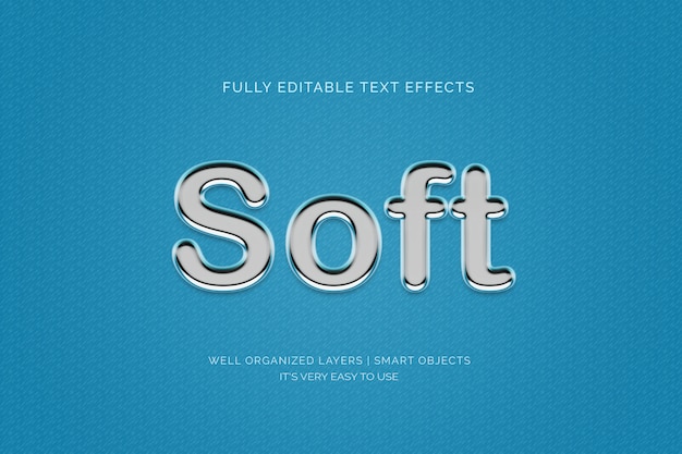 PSD soft 3d text style effect